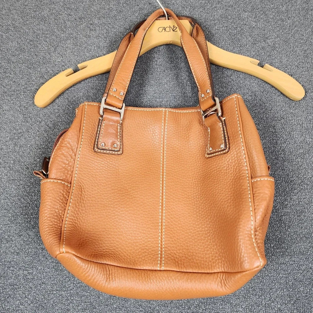 Fossil Cognac Pebbled‎ Leather Satchel Handbag ZB9962 Brown Key Charm